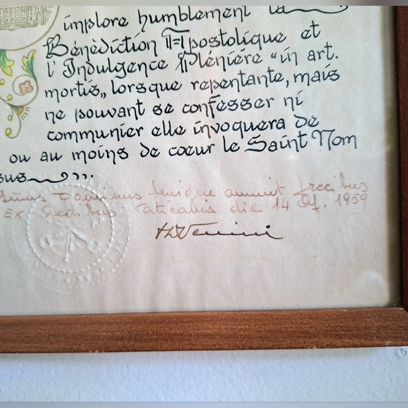 Certificate of indulgence and communion - Picture 3 of 10